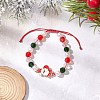 Christmas Glass Bracelets BJEW-JB12438-02-1