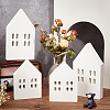 4Pcs 2 Styles Christmas Wood House Display Decorations DJEW-BC0001-28A-4