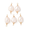 Natural Pearl Rice Connector Charms KK-Z152-01G-03-1