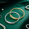 8Pcs 2 Colors 304 Stainless Steel Twist Round Cuff Bangles BJEW-GO0002-18-4