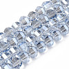 Electroplate Transparent Glass Beads Strands EGLA-N002-30-F01-1