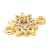 Brass Micro Pave Cubic Zirconia Connector Charms KK-U053-24G-2