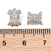 Brass Micro Pave Clear Cubic Zirconia Beads CU-CBA6A75-11P-3