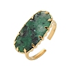 Oval Natural Turquoise Finger Rings RJEW-R009-01G-01-4