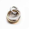 304 Stainless Steel Interlocking Ring Pendants STAS-E090-90G-2