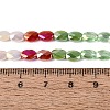 Electroplate Imitation Jade & Opaque & Transparent Glass Beads Strands EGLA-Q135-4x6MM-01F-5