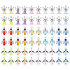 60Pcs 12 Style Glass Pendant PALLOY-CA00001-1