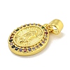 Virgin Mary Theme Rack Plating Brass Micro Pave Cubic Zirconia Pendants KK-C074-23G-01-2