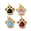 Rack Plating Brass Pave Cubic Zirconia Charms KK-O142-58G-1