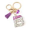 Alloy Resin Heart Keychains KEYC-TADJ0002-01G-B-2