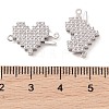 Brass Micro Pave Clear Cubic Zirconia Hook and S-Hook Clasps KK-S388-05P-02-3