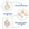  Jewelry 16Pcs 4 Style Brass Clear Cubic Zirconia Charms ZIRC-PJ0001-08-11