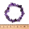 Unisex Chip Natural Amethyst Beaded Stretch Bracelets BJEW-S143-13-5