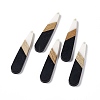 Opaque Resin & Walnut Wood Big Pendants RESI-M027-05G-3