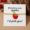 Fashionable Brass Enamel Red Apple Pendant Bracelets UR8735-3