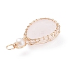 Natural Rose Quartz Copper Wire Wrapped Pendants PALLOY-JF01398-03-4