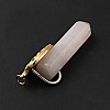 Snake Head Natural Rose Quartz Pointed Pendants G-I333-01H-4