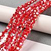 Opaque Solid Color Electroplate Glass Beads Strands EGLA-A039-P4mm-B02-4