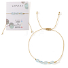 Chakra Adjustable Natural Aquamarine Bead Braided Bead Bracelets UY1901-10-1