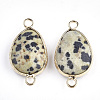 Natural Dalmatian Jasper Links connectors G-S344-02H-2