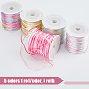 SUPERFINDINGS 5 Rolls 5 Colors Segment Dyed Nylon Thread Cord NWIR-FH0001-04B-3
