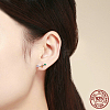 Rhodium Plated 925 Sterling Silver Cubic Zirconia Stud Earrings EJEW-FF0010-16P-3