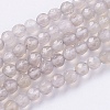 Natural Grey Agate Beads Strands X-G-G580-4mm-08-1