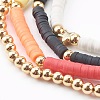 Handmade Polymer Clay Heishi Beaded Stretch Bracelets Set BJEW-JB06056-2
