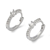 Clear Cubic Zirconia Hoop Earrings EJEW-L292-005P-1