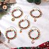 5Pcs 5 Styles Christmas Alloy Enamel Multi-strand Bracelets for Women BJEW-JB12079-1
