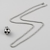 304 Stainless Steel Football Pendant Necklace with Box Chains for Women X1-NJEW-SZC0003-01P-2