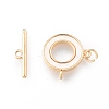 Brass with Shell Toggle Clasps KK-N216-515-3