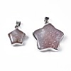Natural Cherry Blossom Agate Pendants G-N326-105-2