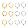 12Pcs 2 Colors 201 Stainless Steel Huggie Hoop Earring Findings STAS-UN0056-80-1