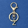 Alloy Initial Letter Charm Keychains KEYC-YW00006-26-1