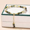 Natural Southern Jade Round Beads Charm Bracelets WG466DA-05-1