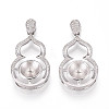 925 Sterling Silver Micro Pave Cubic Zirconia Peg Bail Pendants STER-N016-50P-1