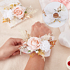 Silk Artificial Flower Boutonniere AJEW-WH0766-59-4