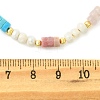 Natural Rose Quartz & Dyed Howlite & Rhodonite Heishi Beads and Natural Cultured Freshwater Pearl Rice Beaded Necklaces for Women NJEW-JN06294-01-4