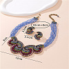 Shell Shape Alloy Rhinestone Multilayer Pendant Necklaces & Stud Earrings Sets WG942CA-03-2