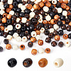 GOMAKERER 240Pcs 4 Styles Wood European Beads WOOD-GO0001-11-1