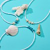 3Pcs 3 Colors Dyed Synthetic Turquoise Starfish & Acrylic Beaded Necklaces Set NJEW-JN04037-2