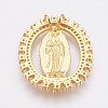 Brass Micro Pave Cubic Zirconia Pendants ZIRC-P075-12G-2