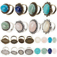 SUNNYCLUE DIY Mixed Gemstone Finger Ring Making Kits DIY-SC0017-69