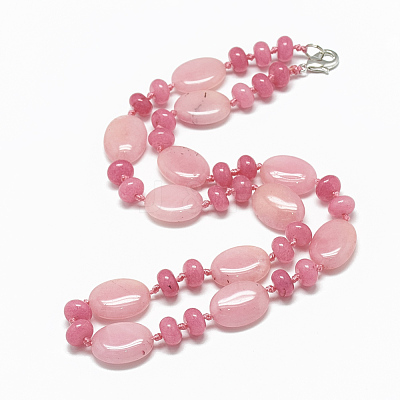 Natural Rhodochrosite Beaded Necklaces NJEW-S394-28-1