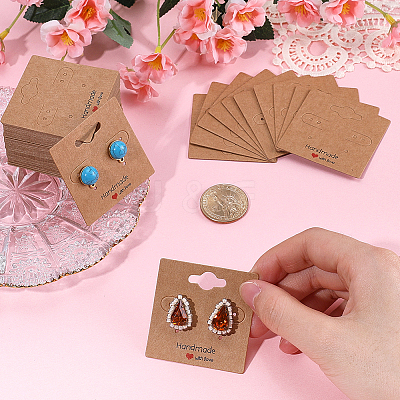100Pcs Paper Ear Stud Display Card Holders CDIS-SP0001-06-1