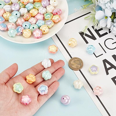 52Pcs 13 Styles UV Plating Acrylic Beads OACR-AR0001-26-1