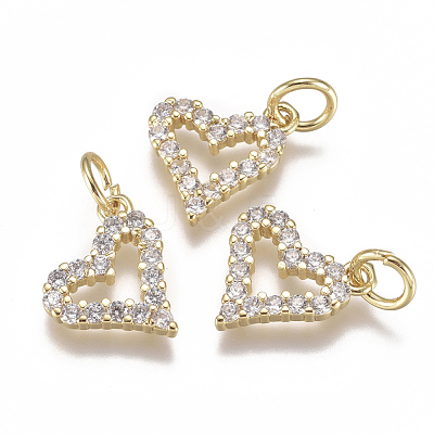Brass Micro Pave Cubic Zirconia Charms ZIRC-F111-19G-1