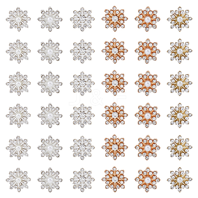 60Pcs 6 Style Alloy Rhinestone Cabochons ALRI-FH0001-16-1