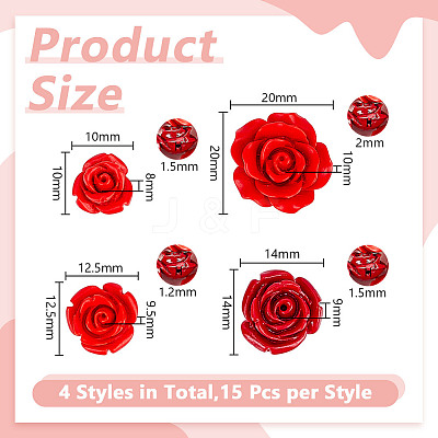 45Pcs 3 Styles Cinnabar Beads CARL-HY0001-02-1